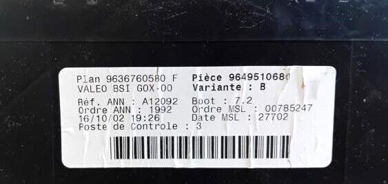 Caja De Fusibles Peugeot 307 9636760580F BSIG0X-00