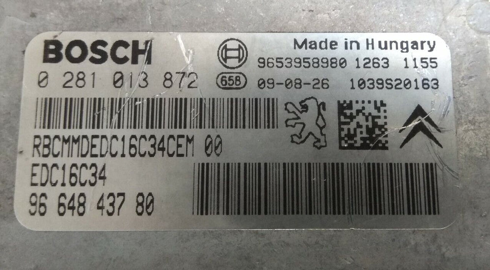ECU Citroën / Peugeot 0281013872 9664843780