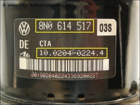 ABS Audi TT 8N0614517 8N0907379D