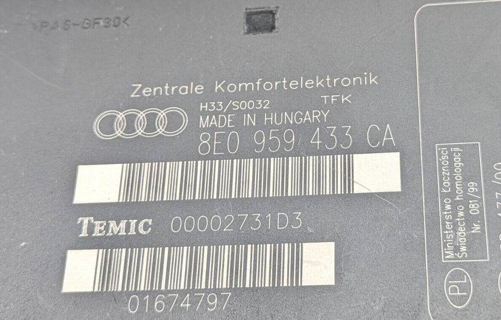 Módulo Confort Audi A4 8E0959433CA